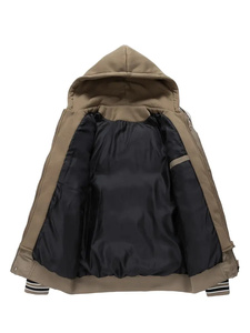 Chaqueta de bombardero de invierno impermeable personalizada de color sólido en blanco simple de nuevo diseño de suministro de fabricante pakistaní para hombres - Product Image 3