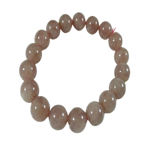 Pulsera de piedras preciosas de cristal Natural de gran calidad, hermosa fresa, almidón de cuarzo, cuentas elásticas, técnica de grabado, estilo de amor - Product Image 2