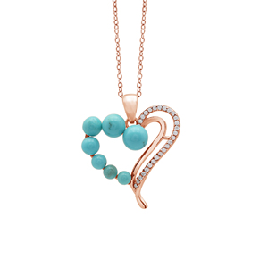 Vintage 925 plata esterlina corazón forma encanto diseñador genuino turquesa piedras preciosas colgantes superventas cadena collar joyería - Product Image 3