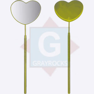 Espejos de pestañas profesionales Espejo de extensión de pestañas en forma de corazón Pinzas de pestañas de acero inoxidable - Product Image 3