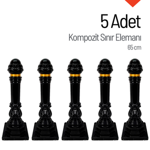 Conjunto de 5 Elementos de Delimitación de 65 cm, Tipo Bolardo Compuesto - Product Image 1