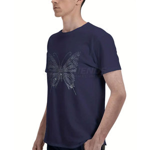 เสื้อยืดผู้ชายประดับเพชรเทียมสุดเทรนดี้ ผ้าฝ้าย 100% เนื้อผ้าบางเบา ปรับแต่งได้ ใส่สบาย สไตล์ลำลองแนวสตรีท แฟชั่นประจำวัน - Product Image 5