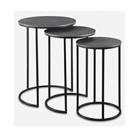 Ensemble de tables gigognes en métal doré de luxe, plateau texturé, base incurvée élégante, table basse moderne, touche haut de gamme, maison contemporaine