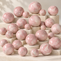 Sphère d'Opale Rose Polie, Boule de Cristal avec de Magnifiques Motifs Roses et Blancs pour la Décoration Intérieure, la Méditation et la Collection de Cristaux