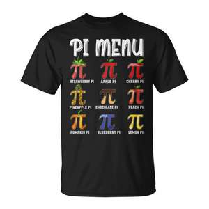 Camiseta para profesores de matemáticas Pi Menu, regalo del Día de Pi para profesores y estudiantes - Product Image 1