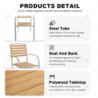 Ensemble de table et deux chaises de patio extérieur, ensemble bistrot pour jardin, café, balcon et usage commercial