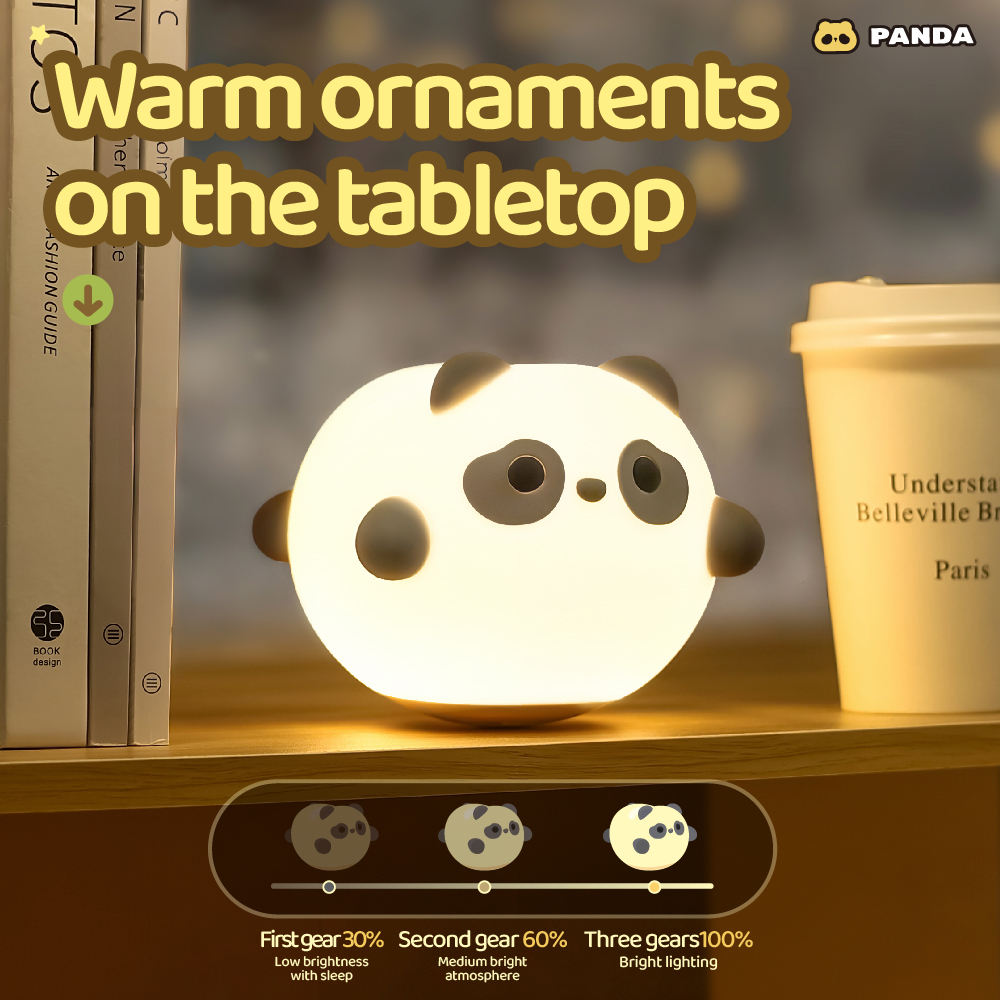 Smart Lighting Bed USB Rechargeable LED Cute Cartoon Small Lamps Animal Lights Touch Silicone Panda Table Night Lamp for Kids