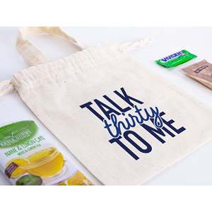 Bolsas Personalizadas para Kits de Resaca - Bolsas de Recuperación con la Frase 'Talk Thirty to Me' para Regalos de Fiesta de 30 Cumpleaños, Personalización de Logotipo con Serigrafía - Product Image 3