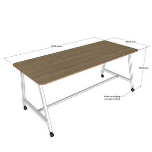 Table de réunion moderne minimaliste en contreplaqué 180x80cm Système FOS FOS008 avec pieds en fer - Product Image 5