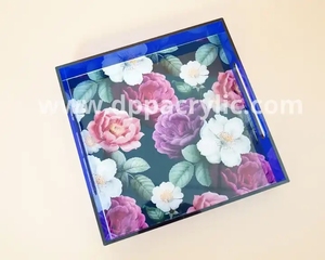 Plateau d'affichage coloré Offre Spéciale plateau de service acrylique transparent personnalisé plateau de service acrylique d'affichage de stockage - Product Image 3