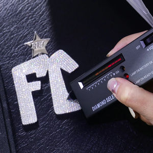 Pendentifs de luxe raffinés, breloques pour hommes, argent sterling 925, pavé de moissanite transparente VVS, taille baguette, diamant certifié IGI, RB GEMS - Product Image 2