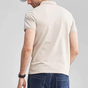Chemises polo en coton à manches courtes avec logo brodé sur mesure pour homme - Product Image 4