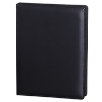 Couvercle de menu de restaurant noir personnalisé pour menu de porte-menu en cuir PU avec clip en métal