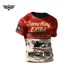 T-shirt graphique pour hommes « Something Extra Motor Oil » en coton style vintage, streetwear décontracté - Product Image 1