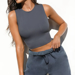 Wholesale Athletic Gym Wear Custom Sexy Fitness Tank <b>Top</b> Custom Cropped <b>Top</b> Workout Ribbed Cotton Women's Tank <b>Top</b> - Product Image 3