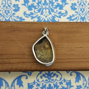 Fabriqué à la main en argent Sterling 925 rond Citrine pierre précieuse pendentif à facettes Flatback pierres précieuses Cabochon Design bijoux pour enfants - Product Image 6