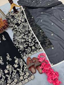 Ensemble Kurti Plazzo Dupatta en Faux Georgette Traditionnel Élégant et Tendance pour Femmes pour les Fêtes, les Mariages, les Occasions Spéciales, Ethnique - Product Image 4