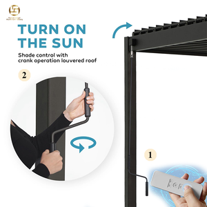 Pérgola motorizada de aluminio, persiana ajustable, techo, parasol bioclimático, <span class=keywords><strong>refugio</strong></span> para jardín, Patio, cocina al aire libre, balcón - Product Image 4