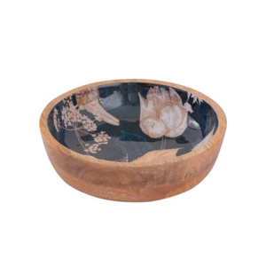 Bols à mélanger en bois pour fruits Saladier avec émail imprimé Bois de manguier Bols en bois massif pour fêtes Ustensiles de cuisine en basse quantité minimale de commande - Product Image 5