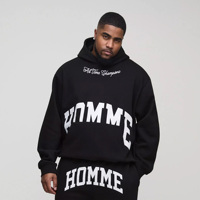 Survêtement Boxy surdimensionné de grande taille le plus vendu pour hommes ensemble sweat à capuche et survêtement tendance pour homme à ourlet fendu, survêtement personnalisé en gros