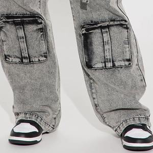 กางเกงยีนส์ขายาวสำหรับผู้หญิงกางเกงคาร์โก้หลายกระเป๋าขนาดใหญ่พิเศษออกแบบได้ตามต้องการ - Product Image 2