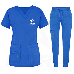 Nuevo diseño OEM Hospital de manga corta enfermera Scrubs Sets tejido personalizado Unisex alta calidad médico Scrub trajes - Product Image 4