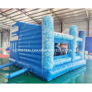 บ้านลมเป่าลมเชิงพาณิชย์พร้อมสไลเดอร์ สีฟ้า ทำจาก PVC รับประกันสามปี ติดตั้งง่าย เหมาะสำหรับงานปาร์ตี้เด็กผู้หญิง - Product Image 2