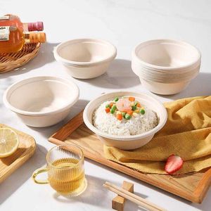 Bol rond en bagasse de 12 oz, jetable, biodégradable, pour la vente en gros aux restaurants - Product Image 2