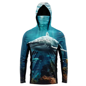 Conception personnalisée OEM Impression par sublimation complète Manches longues Performance Polyester Spandex Vêtements de pêche Chemises à capuche - Product Image 5