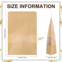 Sacs en carton avec fenêtre, tailles personnalisées, pochettes verticales refermables, thermoscellables, réutilisables, sacs en papier pour le stockage alimentaire