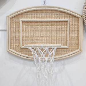 Mini Basketball Hoop for Kids <b>Sport</b> Playing Natural Rattan Basket Ball Rim Hoops Best Selling Backboards - Product Image 1
