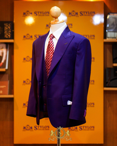 Costumes d'affaires classiques plissés sur le devant en laine 100% pour hommes fermeture à simple boutonnage grande taille respirant anti-rides coupe-vent - Product Image 5