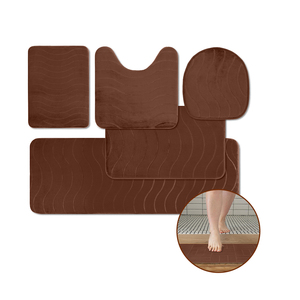 Wholesale Price Soft <b>Non</b> <b>Slip</b> 5 Pieces Bathroom <b>Rugs</b> Set Absorbent Bath <b>Rug</b> Bathroom <b>Rugs</b> Plush Bath Mats - Product Image 1