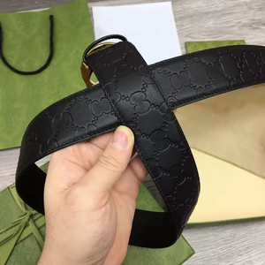 Ceinture classique pour homme en cuir véritable, lettre, mode décontractée, ceinture haut de gamme en couleur unie - Product Image 2