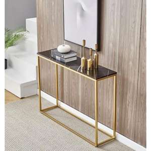 Table console en métal avec un design moderne luxueux parfait pour les salons haut de gamme - Product Image 3