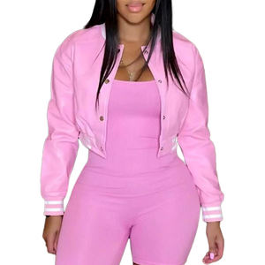 Vente en gros de nouvelles vestes d'université Letterman Crop élégantes pour femmes à vendre vêtements d'hiver de haute qualité pour femmes - Product Image 4