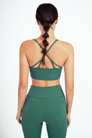 Soutien-gorge de sport respirant à maintien élevé pour femme, bretelles réglables, coussinets amovibles, logo personnalisé sur le devant, écologique