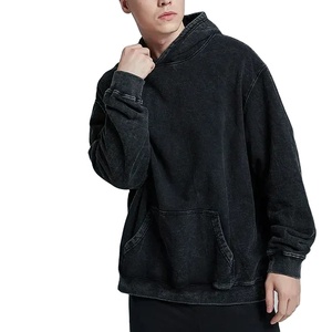 Sudaderas con Capucha de Invierno con Lavado Ácido Personalizadas para Hombre, Calidad Premium, Talla Grande, 100% Algodón Felpa, Hombros Caídos, Sudadera Gruesa - Product Image 1