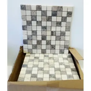 Emperador Mosaic Marble Tile Back Splash 10 Sq FT 10x11,75 "x11.75" x9mm Pulido Brillante para uso interior Ladrillo refractario para habitaciones - Product Image 1