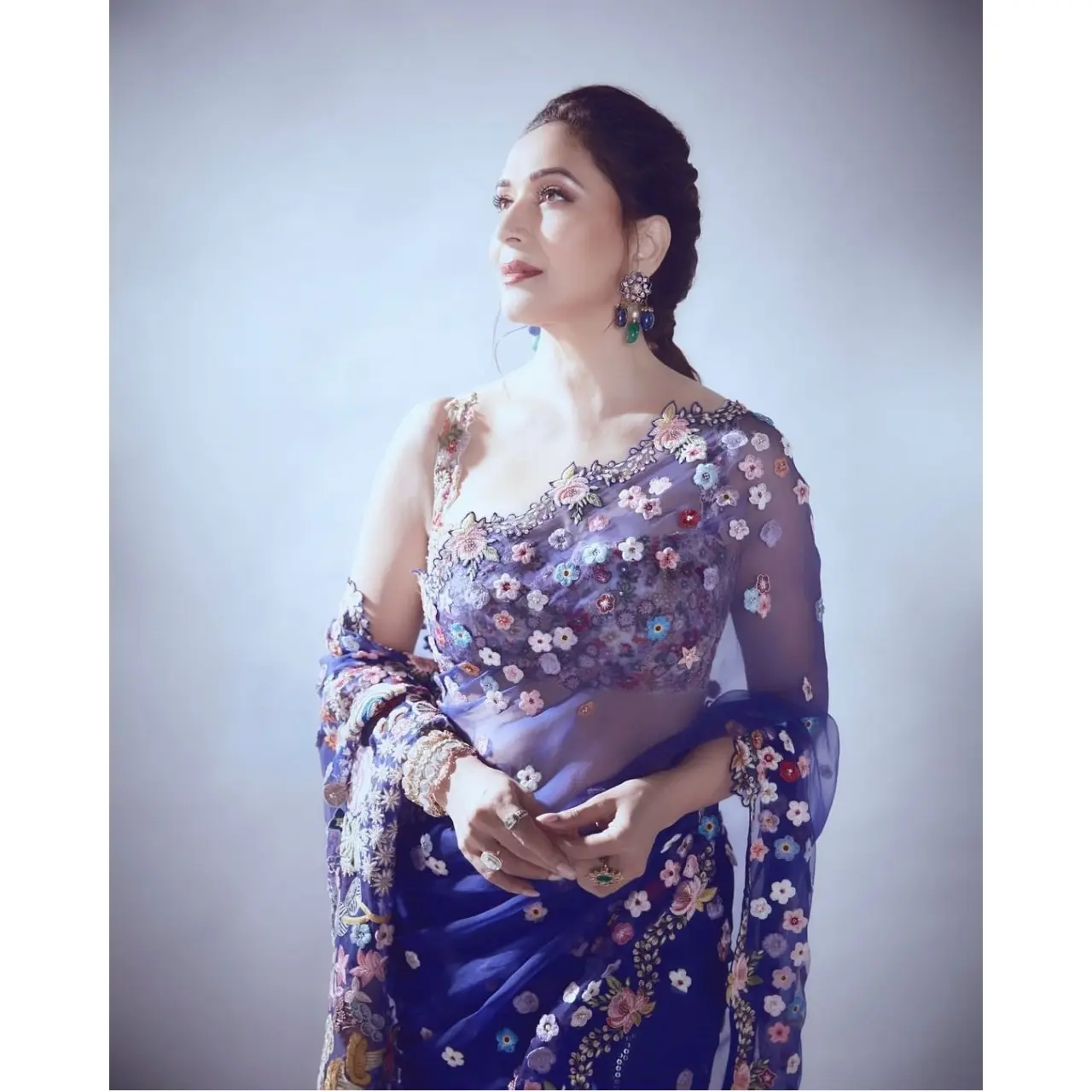 Bollywood Stijl Madhuri Feestelijke Dragen Georgette Saree Vrouwen Wedding Indiase Designer Sari Collectie Groothandel Surat India