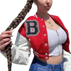 Veste universitaire ajustée pour femmes vestes de baseball personnalisées College Letterman avec broderie vêtements respirants en gros - Product Image 1