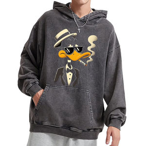 Venta caliente de los hombres 100% algodón pulóver Sudadera con capucha logotipo personalizado transpirable diseño sólido invierno moda liso teñido servicio OEM - Product Image 1