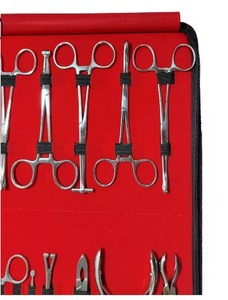 ชุดเครื่องมือเจาะร่างกายสแตนเลสคุณภาพพรีเมียม 16 ชิ้น สำหรับมืออาชีพ พร้อมอุปกรณ์ผ่าตัดสัตวแพทย์  พร้อมซองหนัง - Product Image 4