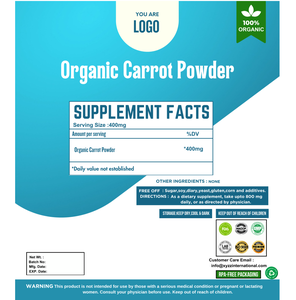 Venta al por mayor de polvo de zanahoria orgánico, aditivo superalimentario y concentrado de jugo de suministro de fabricante indio - Product Image 2