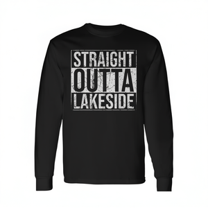 เสื้อยืดแขนยาววินเทจทรงตรงเอาท์ต้าริมทะเลสาบสินค้าส่งเสริมการขาย - Product Image 2