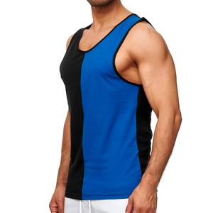 Couleur unie Logo personnalisé Gilets côtelés Débardeur en coton respirant Vente en gros Débardeur côtelé sans couture pour hommes - Product Image 6