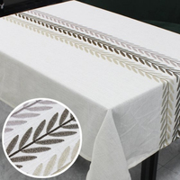 Nappe de table ronde en coton 100% premium, moderne, écologique, imperméable, tissée, personnalisable pour salle à manger