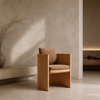 Fauteuil lounge en chêne massif, chaise d'appoint moderne, canapé individuel rembourré, mobilier hôtelier pour hôtel, villa, hall d'entrée, salle de lecture