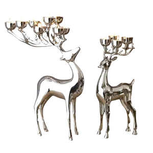 Escultura de Ciervo Decorativa de Metal Pequeña con Acabado Metálico Antiguo de Cobre, Decoración de Pared, Accesorios de Decoración para el Hogar - Product Image 3