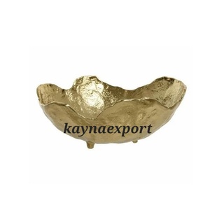 Bol en métal de forme ovale, doré, moderne, luxueux, plaqué or poli, écologique, support décoratif, utilisation en fête, hôtel, vente chaude - Product Image 4
